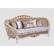 Luxury Sand & Gold Wood Trim VALENTINE Sofa Set 2 EUROPEAN FURNITURE Classic