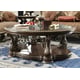 Antique Gold & Dark Oak Sofa Set 6Pcs w/ Coffee Tables Traditional Homey Design HD-823