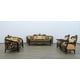 Classic Black Gold Fabric 30019 BELLAGIO III Arm Chair Set 2Pcs  EUROPEAN FURNITURE 