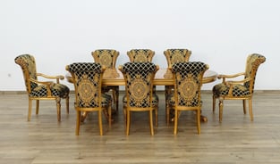 Buy Bronze, Gold, Black European Furniture Dining Room 