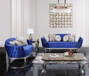 Living Room  Silver, Blue Cosmos Furniture image