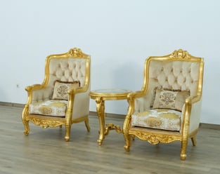 Buy now Mahogany, Beige, Gold, Antique, Ebony European Furniture 68584-C-Set-3