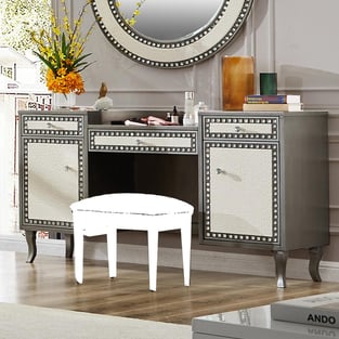 Order Cream, Mirrored Homey Design  HD-EK35905PCSET Bedroom now