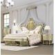 Classic Antique Gold & Belle Silver Solid Wood CAL King Bed Set 3Pcs Homey Design HD-958