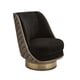 Espresso & Gold Fabric Swivel Accent Chairs Set 2Pcs GO FOR A SPIN by Caracole 