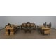 Traditional Black & Gold Damask Sofa Set 3Pcs EMPERADOR EUROPEAN FURNITURE