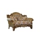 Luxury Golden Brown & Silver Wood Trim ALEXSANDRA Sofa Set 2Pcs EUROPEAN FURNITURE