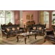 Cherry Finish Wood Sofa Set 4Pcs w/Coffee Table Traditional Cosmos Furniture Britney