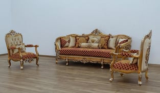 Buy Gold, Sand, Red European Furniture Living Room 