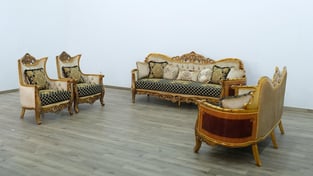 Beige, Gold, Antique, Black European Furniture 31059-C-Set-2 Living Room interior