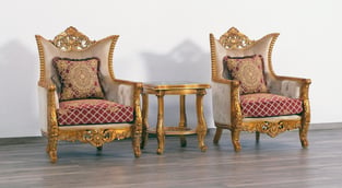 Living Room  Gold, Red European Furniture image