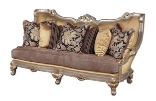 Beige, Golden Beige, Antique Silver Homey Design  HD-90018 Silver Sofa Living Room interior