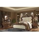  Antique Gold & Perfect Brown King Bed Traditional Homey Design HD-8011