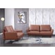 Italian Leather Russet Brown TRATTO Sofa Set 2Pcs EUROPEAN FURNITURE Modern
