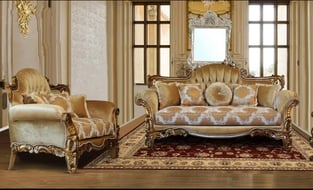 Living Room  Brown, Gold, Silver European Furniture image