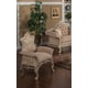 Luxury Beige Chenille Silver Carved Wood Living Room Set 4Pcs Rosella Benetti’s 