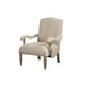 Luxury Ivory Platinum Chenille Accent Chair Wood Trim Classic Benetti's Tiffany