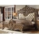 Antique Gold & Brown King Bedroom Set 6Pcs Traditional Homey Design HD-8018 