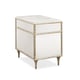 Mirrored Drawer & Carrara White Marble End Table Set 2Pcs FONTAINEBLEAU by Caracole 