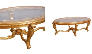 Buy Gold, Antique, Red European Furniture Accent Tables 