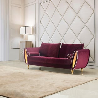 Burgundy, Gold European Furniture EF-22561-S Living Room interior