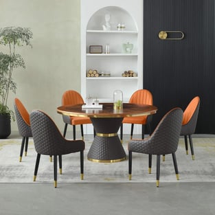 Dining Room  Gold, Chocolate, Orange European Furniture image