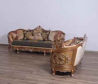 Buy Gold, Sand, Black European Furniture Living Room 