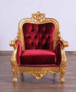 Buy Burgundy, Gold, Antique European Furniture Living Room 