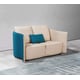 Luxury Italian Leather Beige & Blue MAKASSAR Sofa Set 5Pcs EUROPEAN FURNITURE 