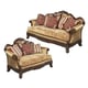 Luxury Gold Chenille Dark Brown Wood Sofa Set 2P Benetti's Ornella Traditional