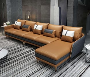 Living Room  Gray, Cognac European Furniture image