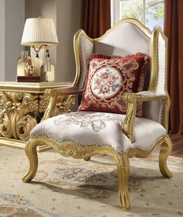 Living Room  Gold Finish, Metallic Homey Design  image