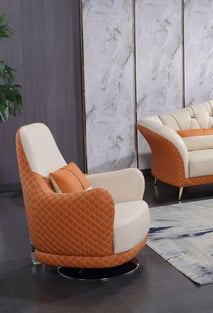 Living Room  Off-White, Orange European Furniture photo