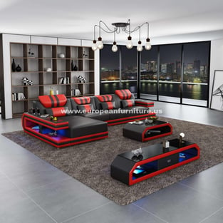 Living Room  Red, Black European Furniture image