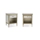 Auric Silver Leaf Finish & Antique Mirror Nightstands Set 2Pcs YOU'RE A BEAUTY by Caracole 