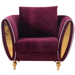 Living Room  Burgundy, Gold European Furniture image