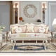 Silver Carved Wood Pearl Sofa Set 2Pcs Traditional Homey Design HD-2057 