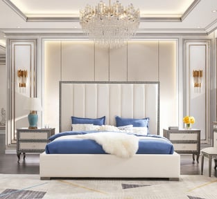 Bedroom  Cream, Mirrored Homey Design  image