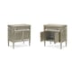 Taupe Silver Leaf & Platinum Finish Nightstand Set 2Pcs BUONA NOTTE by Caracole 