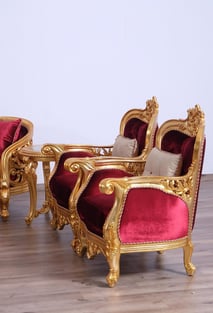 Buy now Burgundy, Gold, Antique European Furniture 30015-C-Set-2