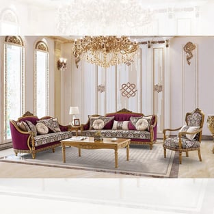 Buy Burgundy, Gold Homey Design  Living Room 