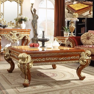 Accent Tables  Gold, Light Cherry, Amber Homey Design  image