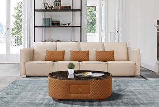 Buy Beige, Orange European Furniture Living Room 