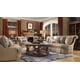 Homey Design HD-1625 Luxury Beige Living Room Sofa Loveseat Set 2Pcs Carved Wood