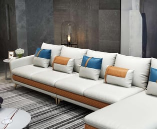 Living Room  Off-White, Orange European Furniture photo