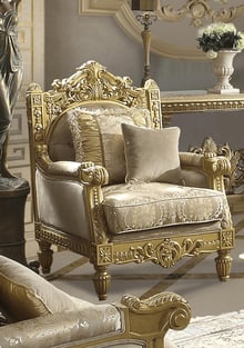 Gold Finish, Metallic Homey Design  HD-2659-SSET3 Living Room interior