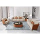 Luxury Italian Leather Beige & Orange Sofa Set 3Pcs MAKASSAR EUROPEAN FURNITURE 