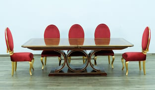 Order Gold, Red, Ebony European Furniture 44697-DT-Set-9 Dining Room now