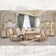 Traditional Gold & Cream Solid Wood Dining Room Set 9Pcs Homey Design HD-9102