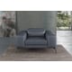 Smokey Gray Italian Leather CAVOUR Sofa Set 3Pcs EUROPEAN FURNITURE Contemporary